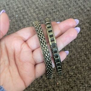 Gold Tone Textured Bangles